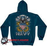 Hooded Sweat Shirts Navy Full Print Eagle
