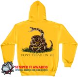 Hooded Sweat Shirt T Don't Tread On Me Yellow Gold