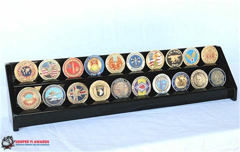 2 Row Coin Display Rack Black - Click Image to Close