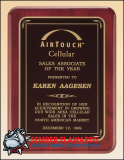 9 X 12 Rosewood stained finish plaque w/ gloss black border