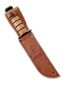 1217S Replacement Sheath: Brown Leather, KA BAR Leather USMC - Click Image to Close
