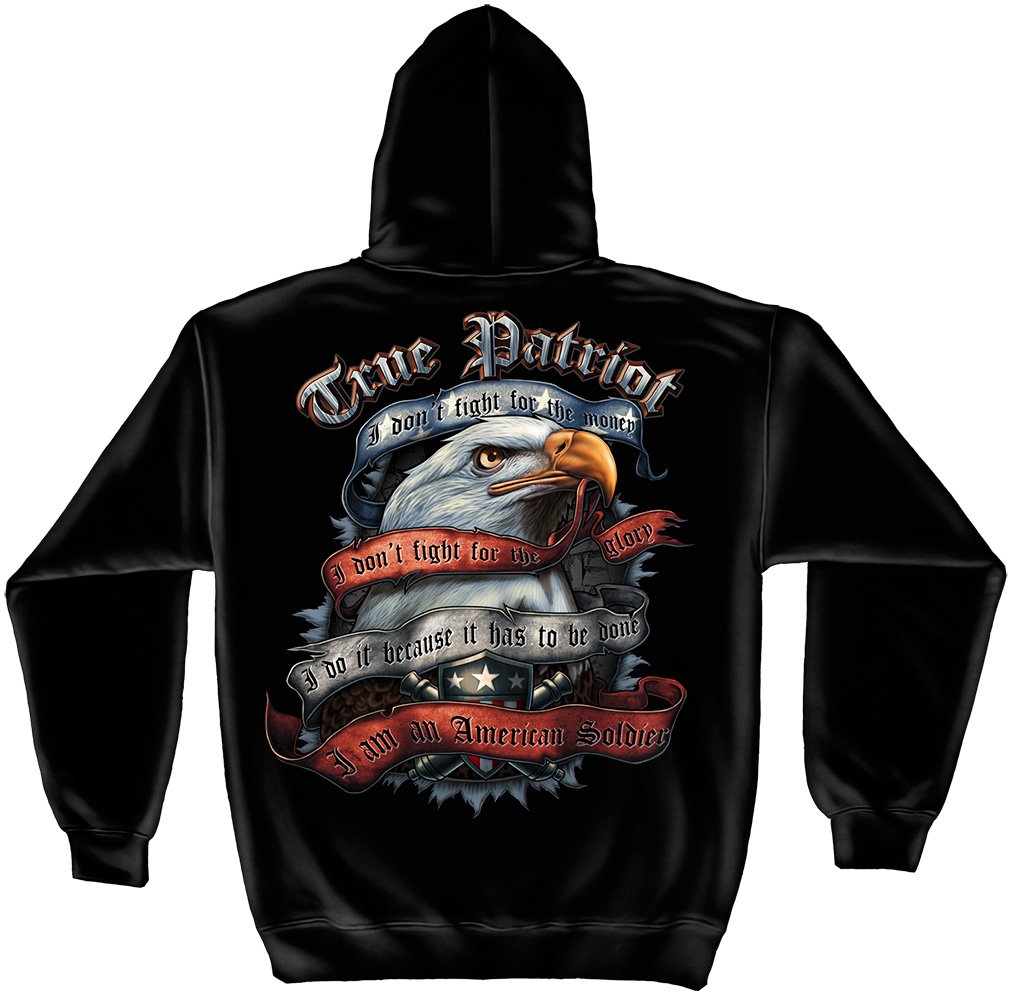 Hooded Sweat Shirt True Patriot - Click Image to Close