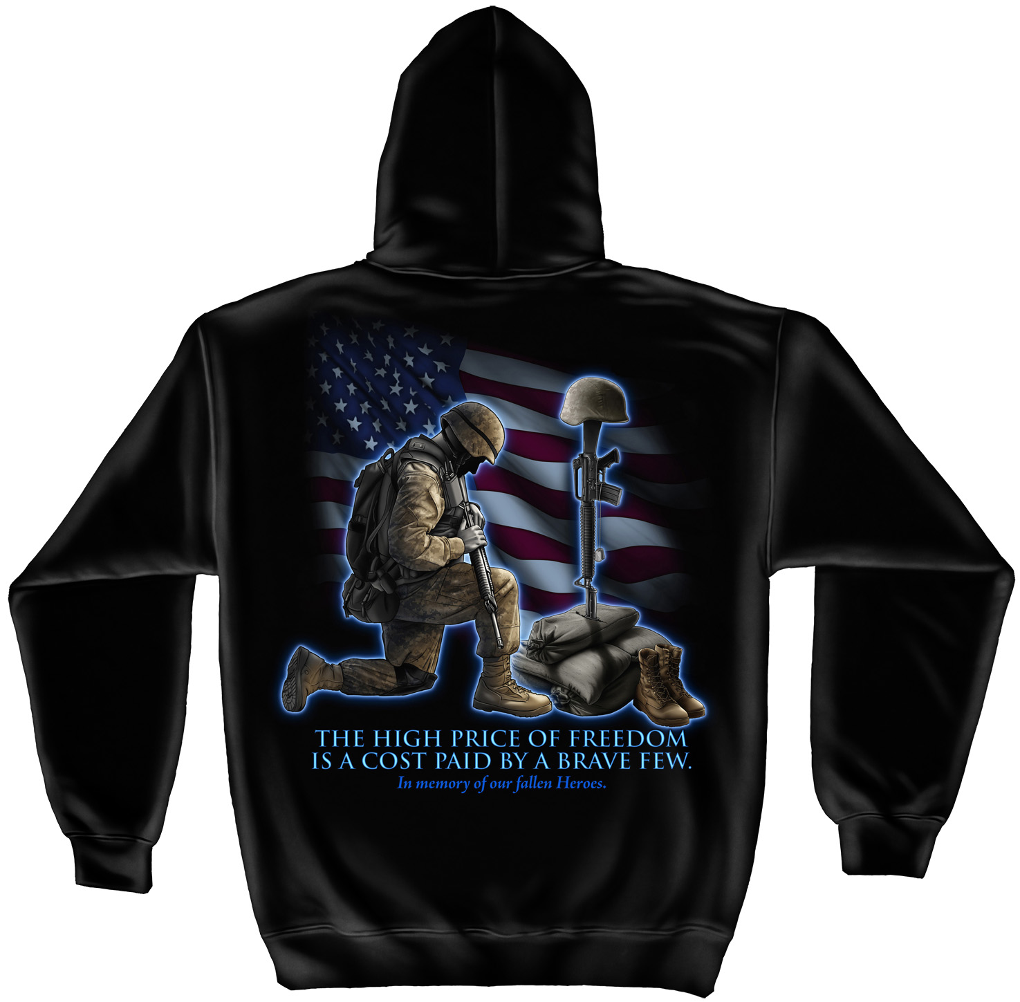 Hooded Sweat Shirt Soldiers Cross - Click Image to Close
