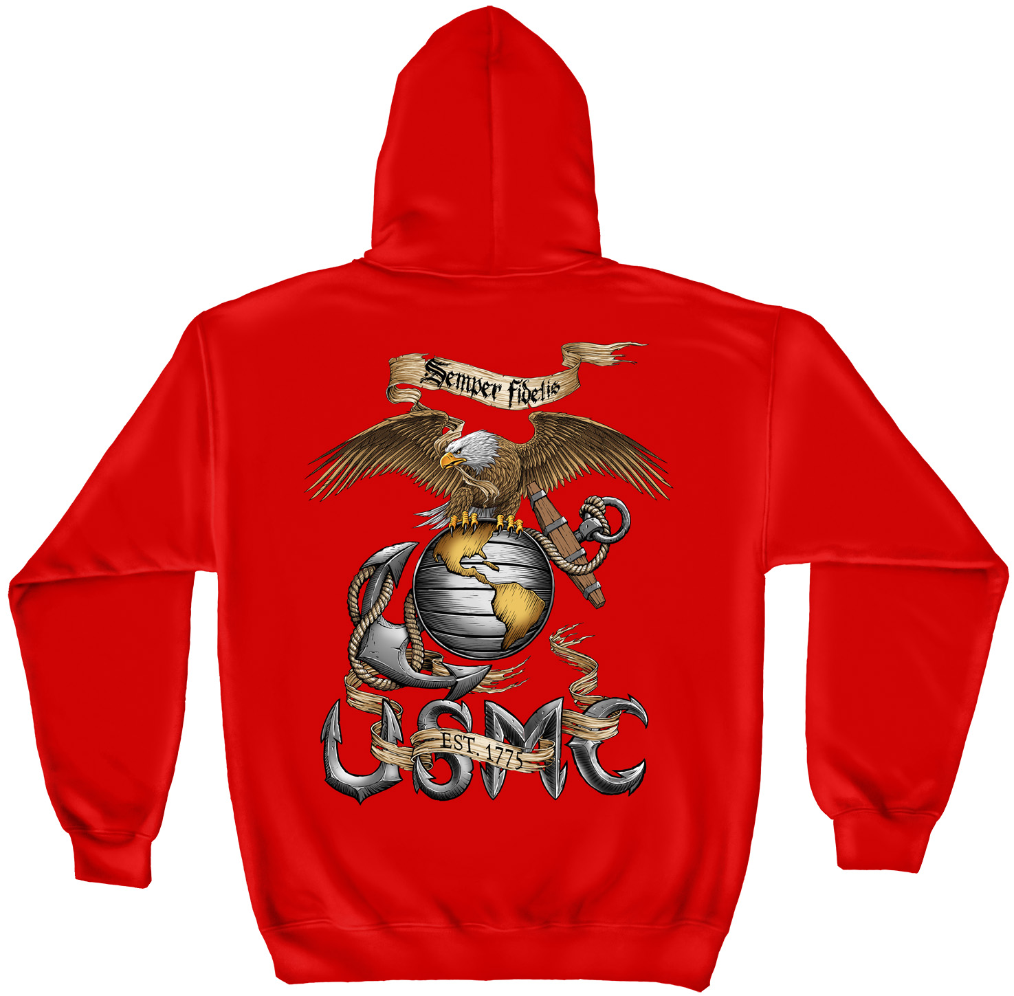 Hooded Sweat Shirt Eagle USMC - Click Image to Close