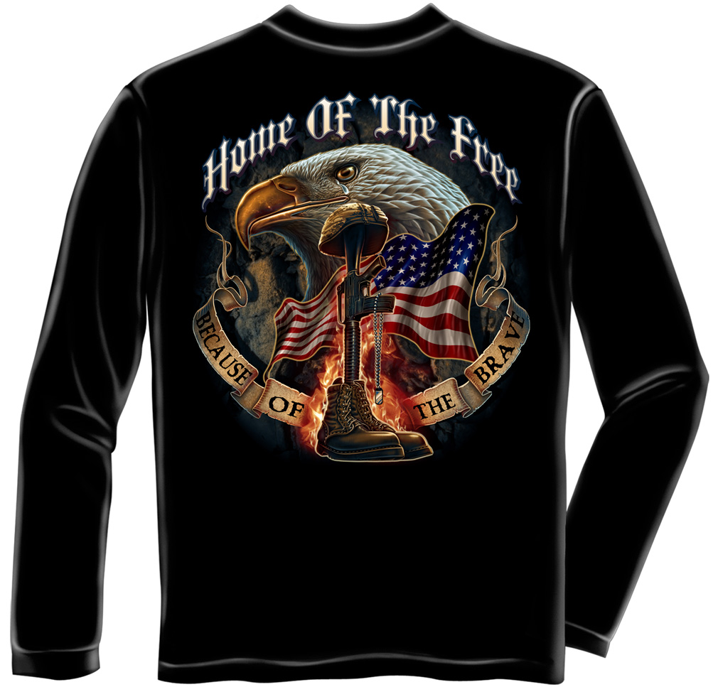 Long Sleeve Home Of The Free Because Of The Brave - Click Image to Close