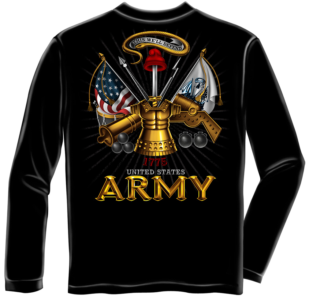 Long Sleeve Army Antique Armor Black - Click Image to Close