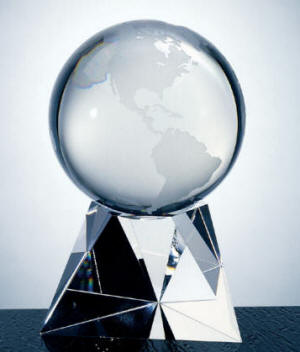 OCPRC580BE - Medium World Globe with Traingle Base - Click Image to Close
