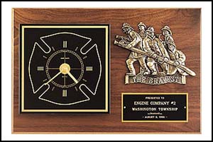 12 X 18 Firematic Award with Antique Bronze Finish Casting - Click Image to Close