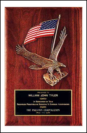OCTP2394 - 8" x 10-1/2" American Walnut Eagle Plaque - Click Image to Close