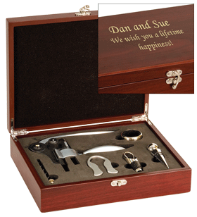 OCWTL02 - Rosewood Finish 5 Piece Wine Gift Set - Click Image to Close