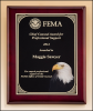 9 X 12 Rosewood piano-finish plaque with eagle head plate