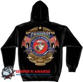 Hooded Sweat Shirt USMC Badge Of Honor