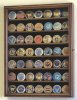 88 Challenge Coin Walnut Display Case Cabinet w/ UV Acrylic Door