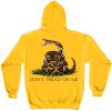 Hooded Sweat Shirt T Don't Tread On Me Yellow Gold