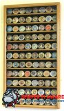 88 Challenge Coin Oak Display Case Cabinet w/ UV Acrylic Door