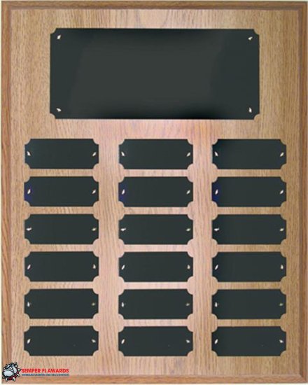 10 1/2" X 13" OAK Finish Completed Perpetual Plaque - Click Image to Close