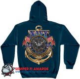 Hooded Sweat Shirt Navy The Sea Is Ours