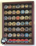 49 Challenge Coin Display Case Cabinet Cherry