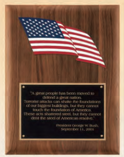 OCTP3938 - 8" x 10-1/2" American flag plaque - Click Image to Close