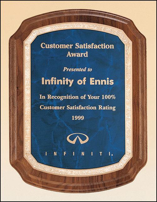 7 X 8 Sapphire Solid American walnut plaque - Click Image to Close