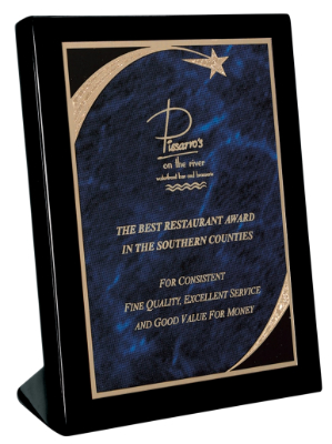 OCPSP24 - 7-1/4" x 9-1/4" Black Piano Finish Standing Plaque