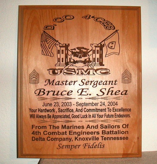 Custom Alderwood Plaque