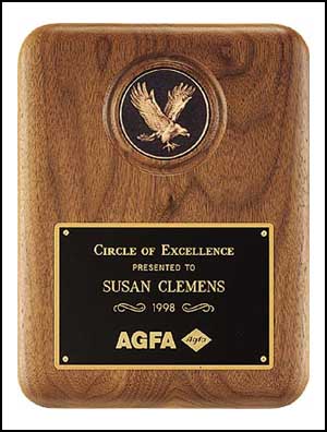8 x 10 1/2 American Walnut Plaque - P2294