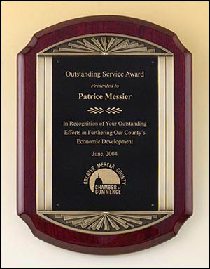 11 x 15 Rosewood Stained Piano Finish Plaque - P4137